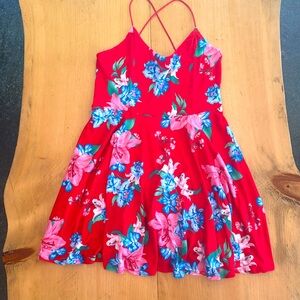 FLORAL STYLE FIT AND FLARE DRESS